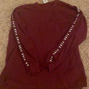 VS PINK MAROON LONG SLEEVE